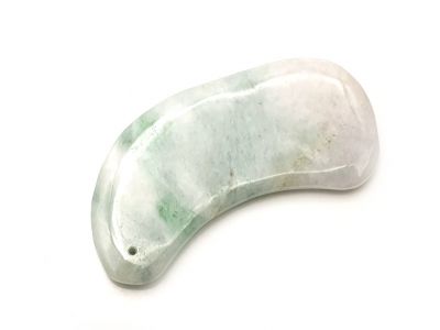 Traditional Chinese Medicine - Gua Sha en Jade - Green and white / Translucent