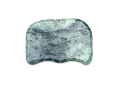 Traditional Chinese medicine - Gua Sha Inverted concave in Jade - Dark Green / Translucent