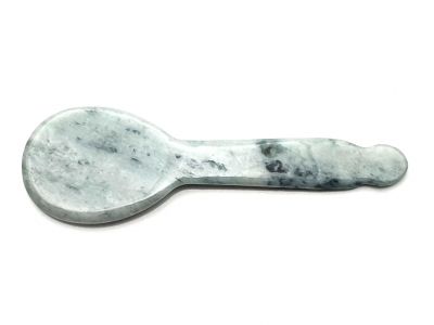 Traditional Chinese Medicine - Gua Sha Jade Spoon - White and Green spotted