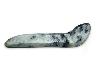 Traditional Chinese Medicine - Jade Gua Sha Stick - White and Green spotted