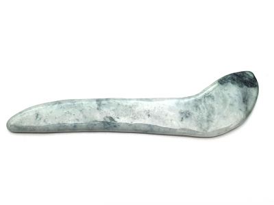 Traditional Chinese Medicine - Jade Gua Sha Stick - White and spotted green