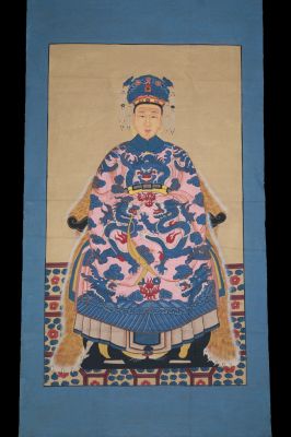 Very Large Chinese Ancestor Portrait - Majestic - Empress - Pink
