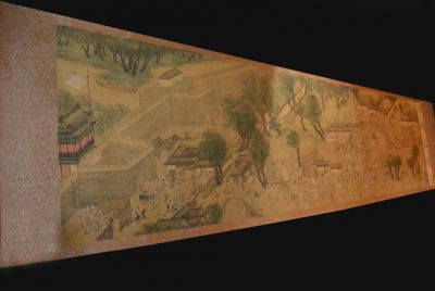 Very Large Chinese Kakemono - Painting - Chinese countryside