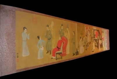 Very Large Chinese Kakemono Painting Han Xizai