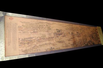 Very Large Chinese Kakemono Painting Prosperous Suzhou - Burgeoning Life in a Resplendent Age from Xu Yang