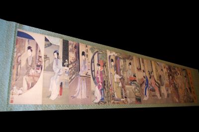 Very Large Chinese Kakemono Painting The 12 women
