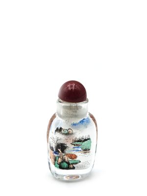 Very Small Glass Snuff Bottle - Chinese Arist - Chinese landscape