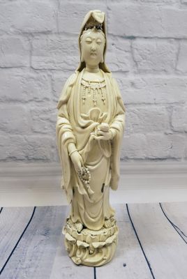 White Chinese Statue - Porcelain Dehua - Goddess GuanYin