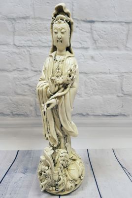 White Chinese Statue - Porcelain Dehua - Goddess standing