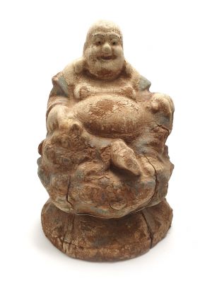 Wooden Small StatueLaughing Buddha